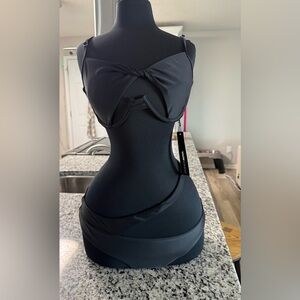 Fashion Nova Black Cutout Swimsuit